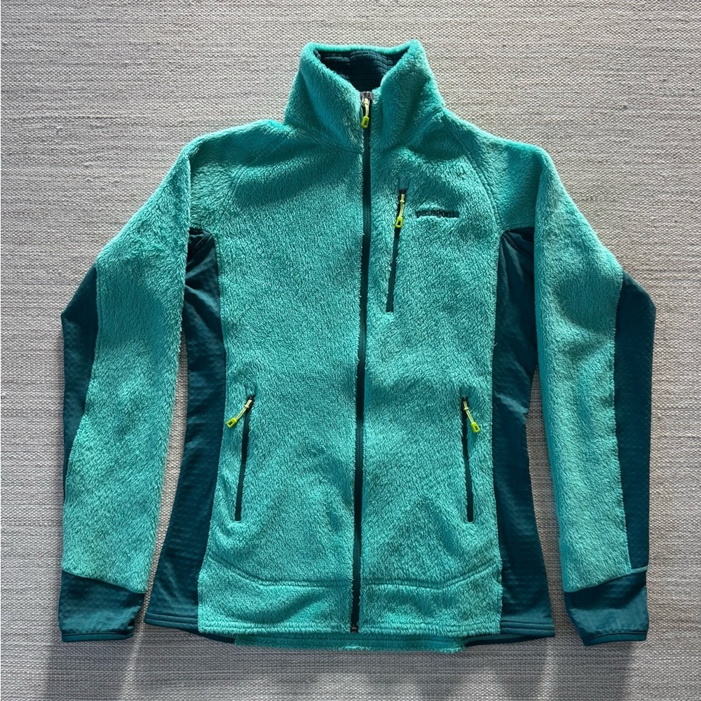 Patagonia green R2 Polartec fleece long sleeve zip up jacket top women’s‎ S